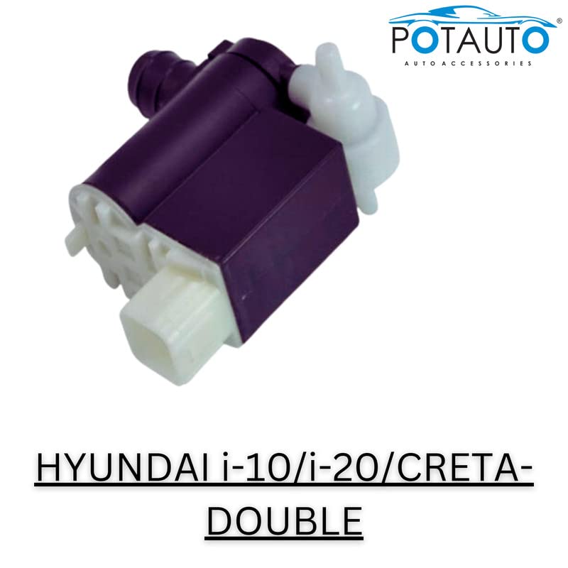 Potauto Wiper Motor Spray Pump for Clear Visibility Compatible for HYUNDAI I|10/I|20/CRETA/DOUBLE |F705 - Image 2