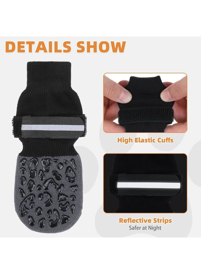 KOOLTAIL Anti Slip Dog Socks to Prevent Licking Paws,Dog Shoes for Hot Pavement, Reflective Traction Control Grip Booties, Dogs Boots & Paw Protector for Hardwood Floors Small Medium Large Senior Dogs - Image 3