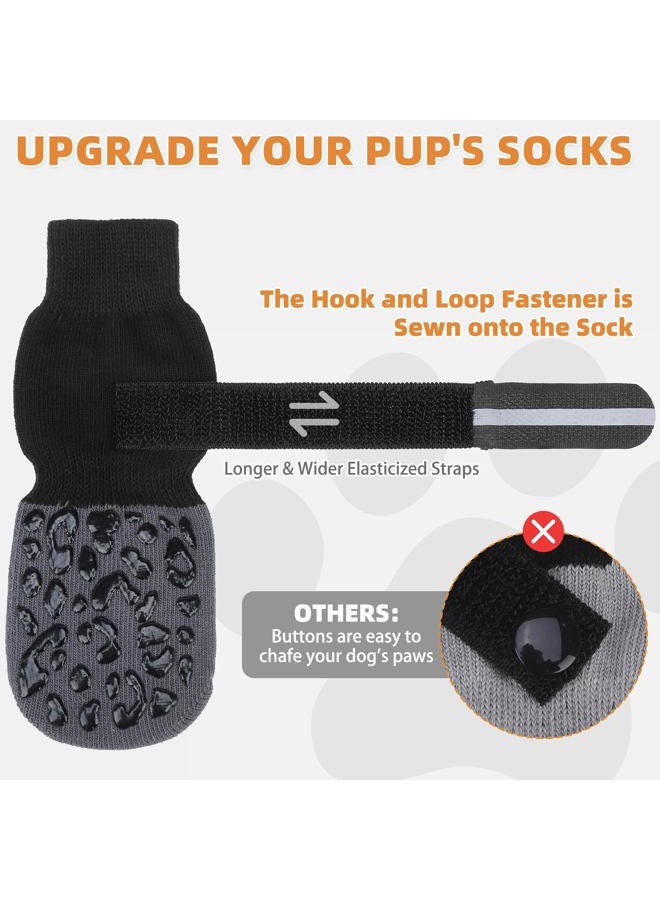 KOOLTAIL Anti Slip Dog Socks to Prevent Licking Paws,Dog Shoes for Hot Pavement, Reflective Traction Control Grip Booties, Dogs Boots & Paw Protector for Hardwood Floors Small Medium Large Senior Dogs - Image 4