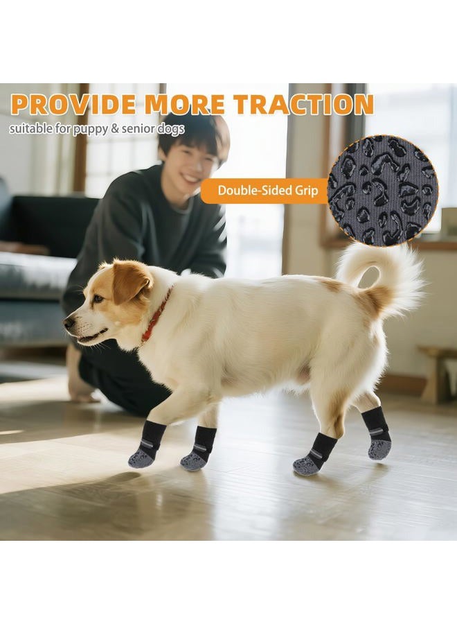 KOOLTAIL Anti Slip Dog Socks to Prevent Licking Paws,Dog Shoes for Hot Pavement, Reflective Traction Control Grip Booties, Dogs Boots & Paw Protector for Hardwood Floors Small Medium Large Senior Dogs - Image 5