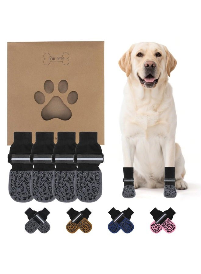 KOOLTAIL Anti Slip Dog Socks to Prevent Licking Paws,Dog Shoes for Hot Pavement, Reflective Traction Control Grip Booties, Dogs Boots & Paw Protector for Hardwood Floors Small Medium Large Senior Dogs - Image 1