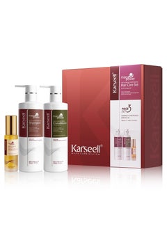 Karseell KarseellCollagen Hair Treatment Maca Essence Hair Care Set, Hair Oil Shampoo and Conditioner Set  - Image 1