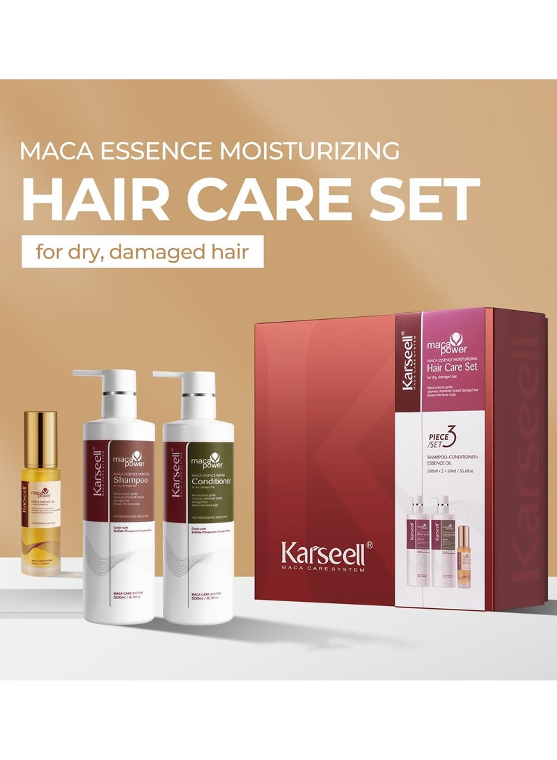 Karseell مجموعة علاج الشعر كارسيل كولاجين مع خلاصة الماكا، مجموعة شامبو وبلسم وزيت شعر - Image 2