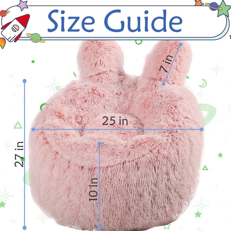 Aodenge Fluffy Bean Bag Chair for Kids, with Plush Faux Fur Cover, 2.5FT Memory Foam Bean Bag Chairs for Teens & Kids, Ultra Soft Sofa for Living Room/Bedroom/Dorm,Pink - Image 3
