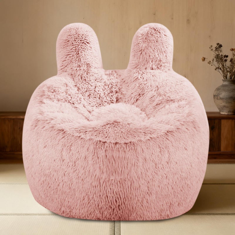 Aodenge Fluffy Bean Bag Chair for Kids, with Plush Faux Fur Cover, 2.5FT Memory Foam Bean Bag Chairs for Teens & Kids, Ultra Soft Sofa for Living Room/Bedroom/Dorm,Pink - Image 1