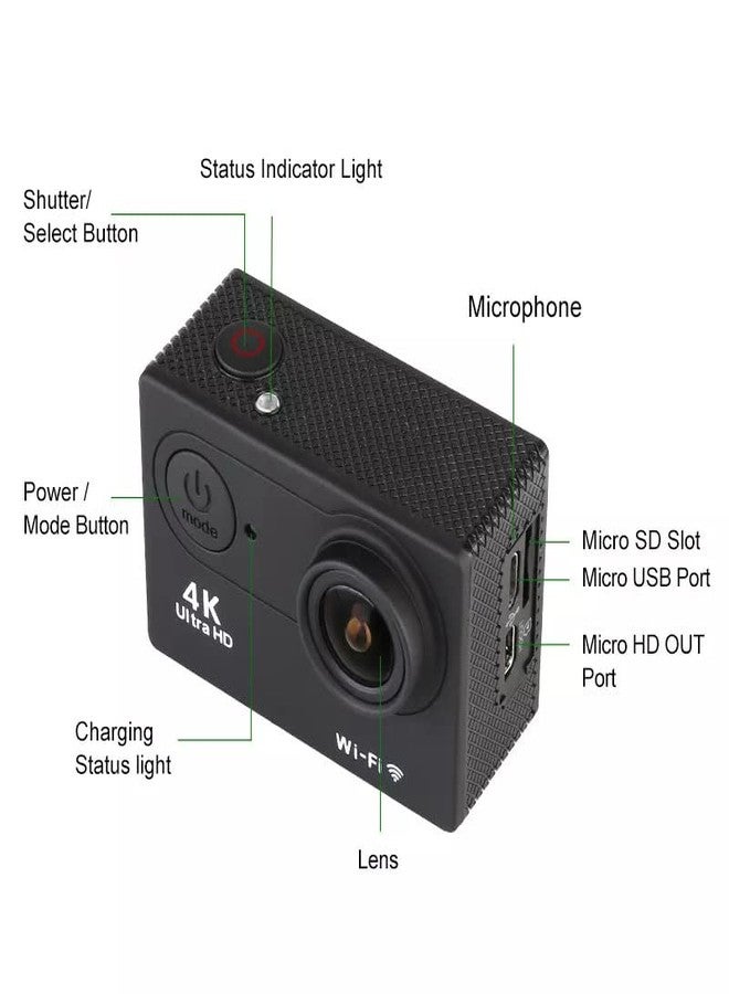 V88R كاميرا الحركة V88R® بدقة 4K و60 إطارًا في الثانية مع خاصية التثبيت، ودقة 20 ميجابكسل، وتقريب بصري 4x، وجهاز تحكم عن بعد، ومقاومة للماء حتى عمق 98 قدمًا، وكاميرا رياضية مزودة بتقنية الواي فاي للرياضات الخارجية والسفر والغوص (كاميرا حركة بدقة 4K) - Image 5