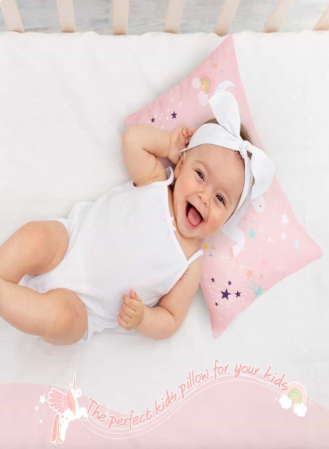 UOMNY Toddler Pillowcases for 13X18 12x16 14x19 Pillow Unicorn Toddler Pillow Case for Girls 2 Pack Kids Pillowcase for Sleepy Pillows Travel Pillowcases Pink/White - Image 2