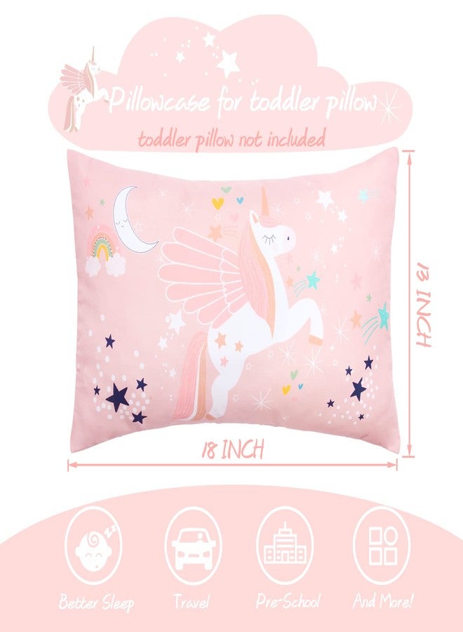 UOMNY Toddler Pillowcases for 13X18 12x16 14x19 Pillow Unicorn Toddler Pillow Case for Girls 2 Pack Kids Pillowcase for Sleepy Pillows Travel Pillowcases Pink/White - Image 3