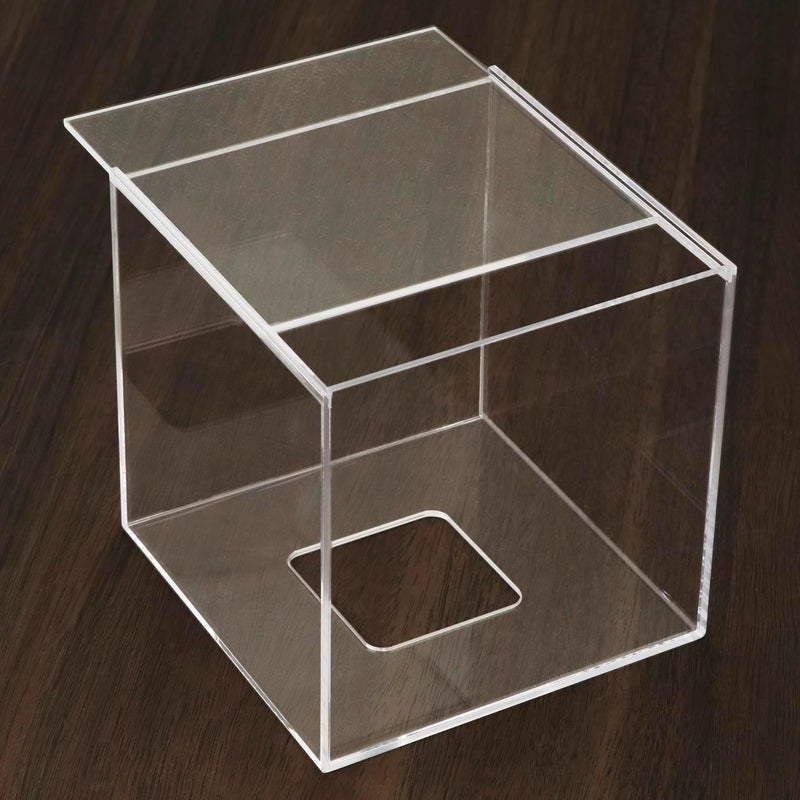 TPGP QWORK Modern Acrylic Tissue Box Cover - White Square Facial Tissue Box for Bathroom and Kitchen - Image 3
