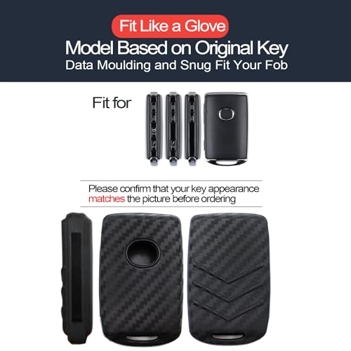 INFIPAR 2pcs Compatible with Mazda 3 6 3 Sport CX-3 CX-5 CX-9 CX-30 CX-50 CX-90 MX-5 Miata MX-30 EV Carbon Fiber Looks Black Key Fob Cover Case Key Chain Protector Keyless Remote Holder - Image 2