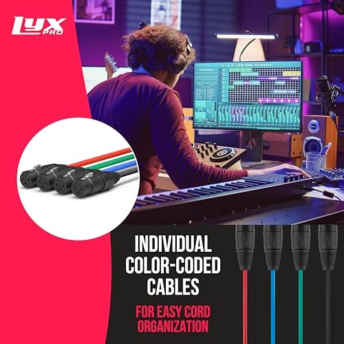 LyxPro 8Channel Female XLR Audio Snake for Stage Sound Studio and Lighting MultiNetwork XLR to RJ45 Ethercon Adapter with HeavyDuty Shield and 3Foot Cable for Digital Analog Signal Transfer - Image 3