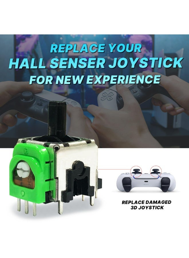 استبدال عصا التحكم التناظرية ثلاثية الأبعاد لجهاز التحكم PS4/PS5، استبدال عصا التحكم بتأثير هول، مستشعر تأثير هول، لا انحراف، تحكم دقيق، توفير الطاقة - مجموعة من 4 - Image 5