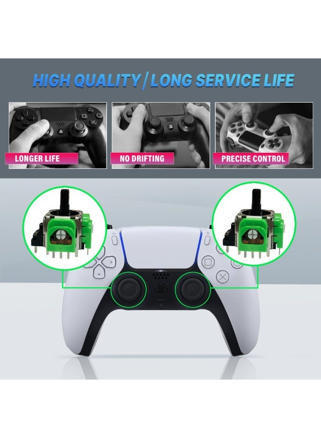 استبدال عصا التحكم التناظرية ثلاثية الأبعاد لجهاز التحكم PS4/PS5، استبدال عصا التحكم بتأثير هول، مستشعر تأثير هول، لا انحراف، تحكم دقيق، توفير الطاقة - مجموعة من 4 - Image 3