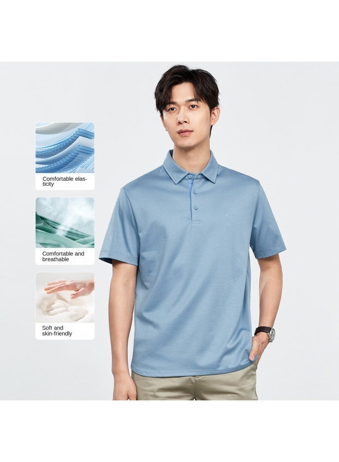 Septwolves Comfortable And Breathable】summer Casual Breathable Solid Color Cool-touch Short-sleeve Polo Shirt - Image 2