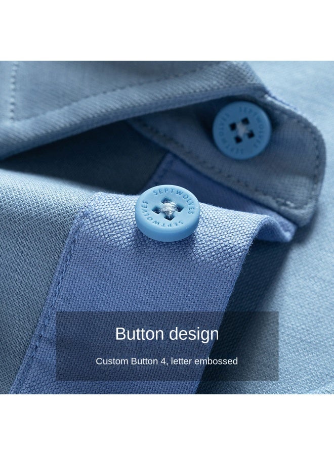 Septwolves Comfortable And Breathable】summer Casual Breathable Solid Color Cool-touch Short-sleeve Polo Shirt - Image 5