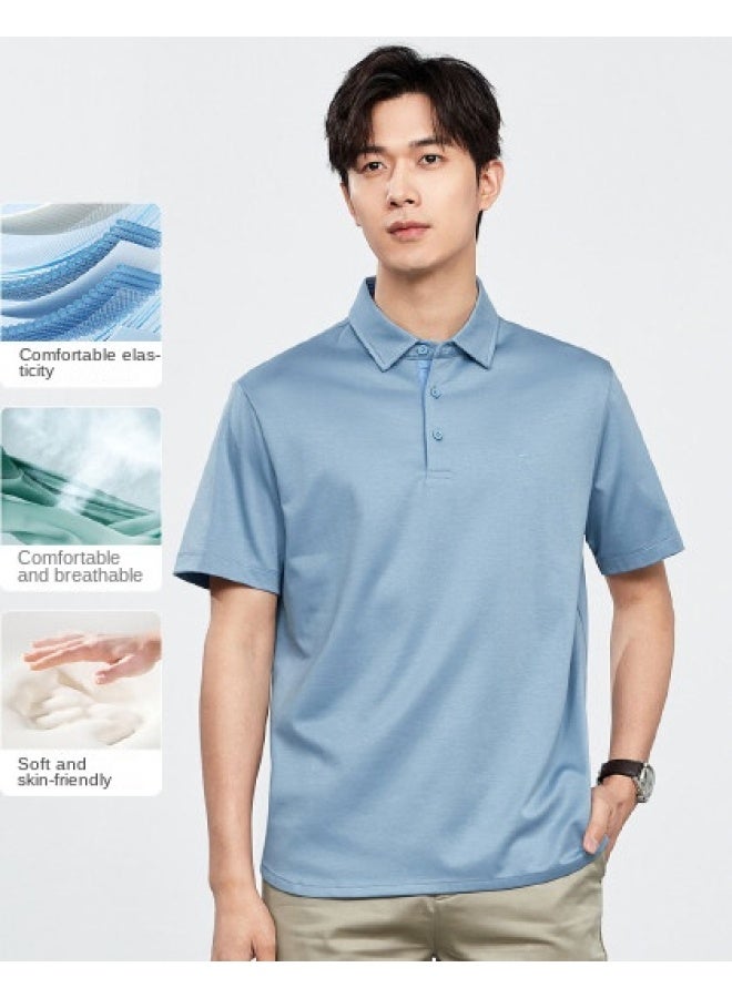 Septwolves Comfortable And Breathable】summer Casual Breathable Solid Color Cool-touch Short-sleeve Polo Shirt - Image 1