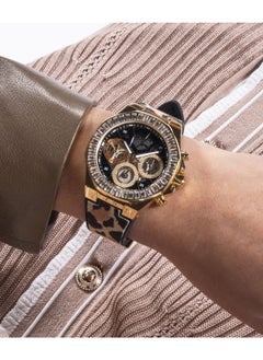 GUESS Animal Print Genuine leather/Silicone Strap\Chocolate Brown Dial\Gold Tone Stainless Steel Case  - Image 5