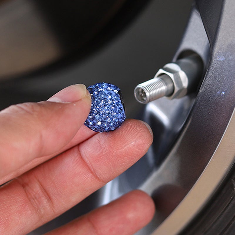 8 pcs Crystal Car Tire Caps Shining Caps Car ( ) - Image 4