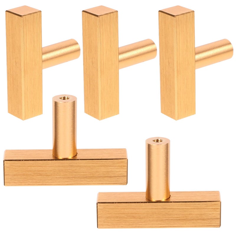 Gold Square Cabinet Drawer Pulls Handles for Wardrobe Kitchen Cupboard Hardware 5pcs - Image 2