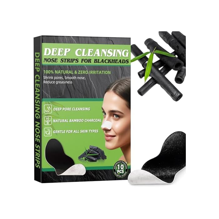 Blackhead Remover Strips, Charcoal Nose Strips Blackhead Remover, Deep Cleansing Pore Strips, Absorbs Blackheads, Whiteheads & Oil-control Nose Pore Strips for Unisex & All Skin Types