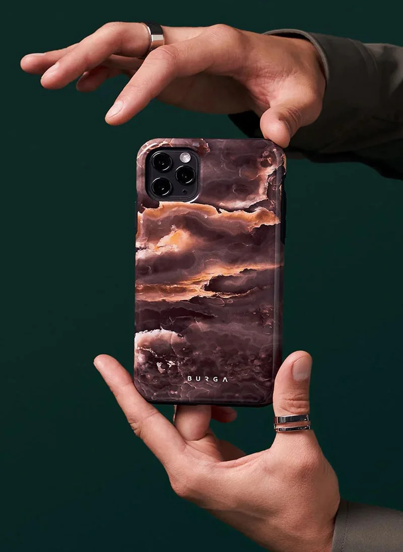 بورجا جراب BURGA الفاخر متوافق مع iPhone 16 Pro - غلاف صلب مزدوج الطبقات هجين + حماية من السيليكون - تصميم حطب - غطاء مقاوم للخدش والصدمات