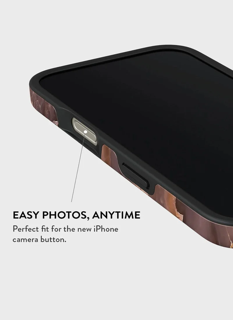 بورجا جراب BURGA الفاخر متوافق مع iPhone 16 Pro - غلاف صلب مزدوج الطبقات هجين + حماية من السيليكون - تصميم حطب - غطاء مقاوم للخدش والصدمات