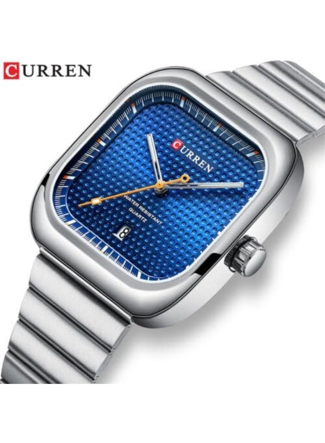 كارين ساعة كوريان 8460 رجالية كاجوال بسوار فولاذي مربعة كوارتز حركة يابانية - Image 2