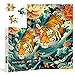 PPuzzling Mighty Tiger Puzzles for Adults 1000 Pieces Nature Animal Art Puzzle Featuring Tiger in Waves Koi Fish and Blooming Flowers Wildlife Challenging Puzzles for Adults as Home Wall Decor - Image 4