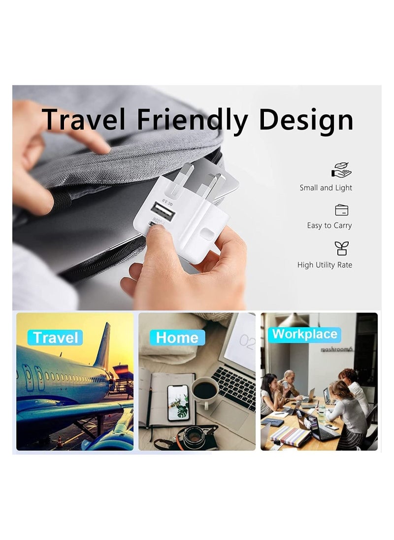 20W USB C Charger Block, 2-Ports [USB-C + USB] Charging Station, QC PD3.0 GaN Fast Charging Block, Type C Power Adapter for iPad Pro/iPhone/Samsung Note/Galaxy