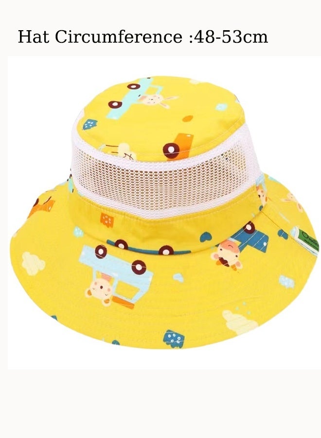 Aissiora Children's sun hat, children's sun protection hat, UV protection hat, children's bucket hat, lightweight summer sun hat, cartoon pattern, unisex, suitable for children aged 3-6. - Image 5