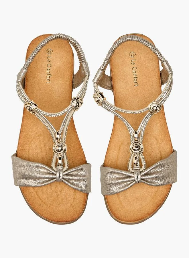 لو كونفورت Women Metallic Accent Strap Sandals