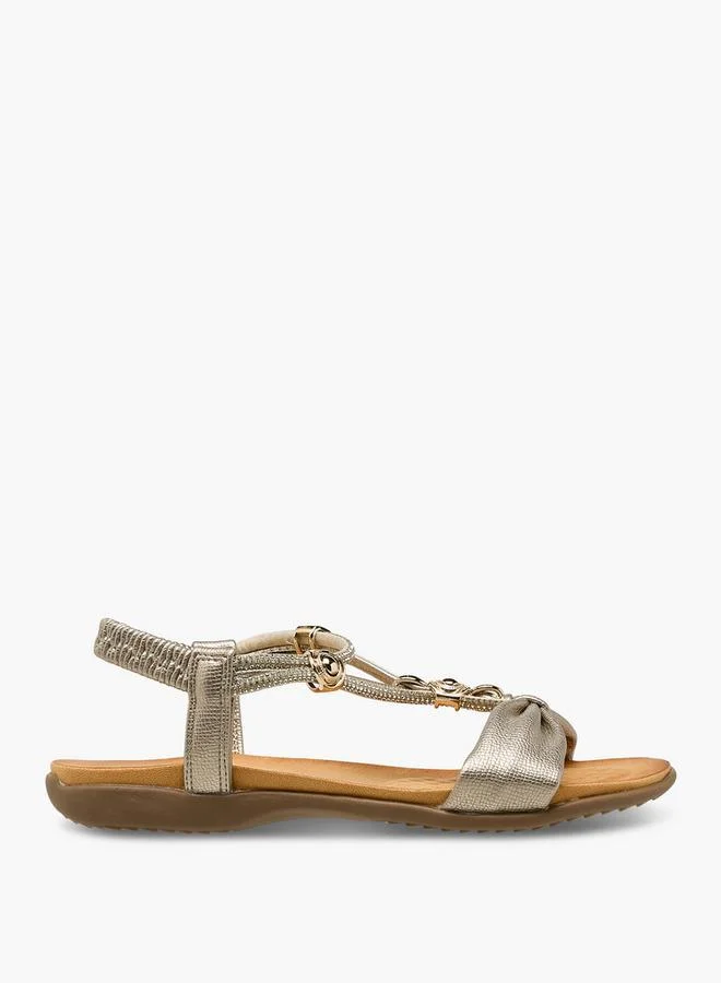 لو كونفورت Women Metallic Accent Strap Sandals