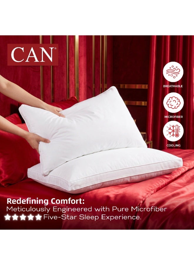 CAN Bed Pillows for Sleeping Queen Size Set of 2, Cooling Hotel Quality Gusseted Pillows, Soft Fluffy Down Alternative Pillow for Side, Back & Stomach Sleepers, Premium White Bedding Pillow - Image 5