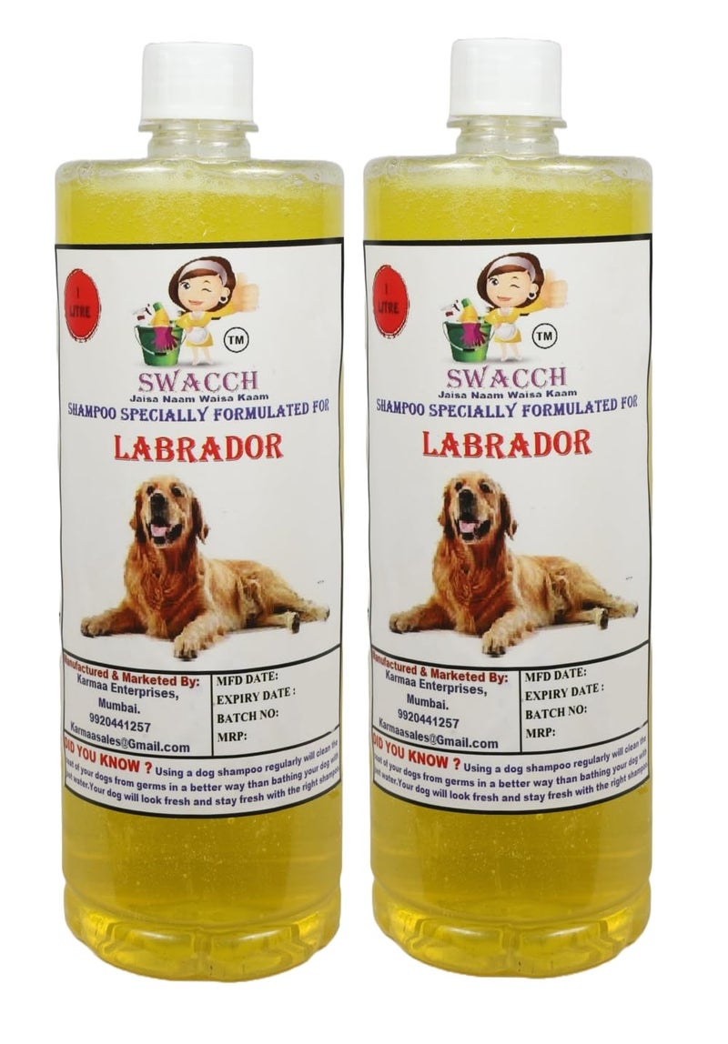 swacch Shampoo | Puppy Safe Shampoo | Labrador Dog Shampoo (1 Litre) (Pack of 2) Lemon + Medium White Bone | Dog Chew Bones | Teething chew Toy | Dental Teething |Combo Pack - Image 2