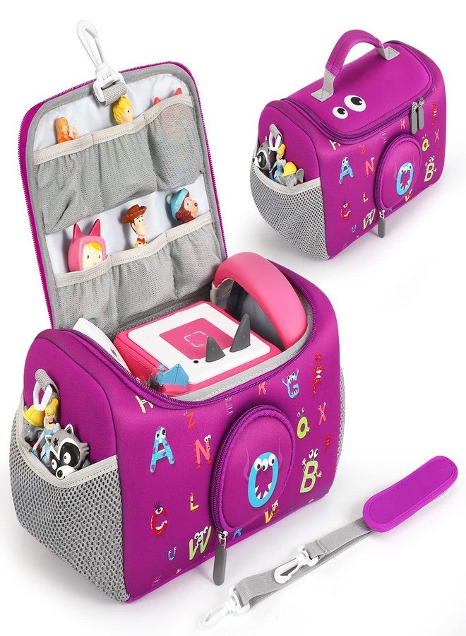 OUKNAK Carrying Case for Toniebox Starter Set, Storage Carrier Bag for Toniebox 2 Audio Player Carrying Box for Toniebox Accessories Travel Carrying Bag for Toniebox (Purple) - Image 1