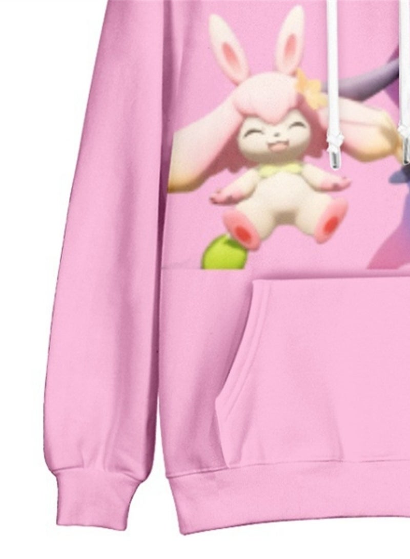 Palworld Phantom Beast Palu Animation Printed Hooded Sweatshirt for Adults and Children - Image 3