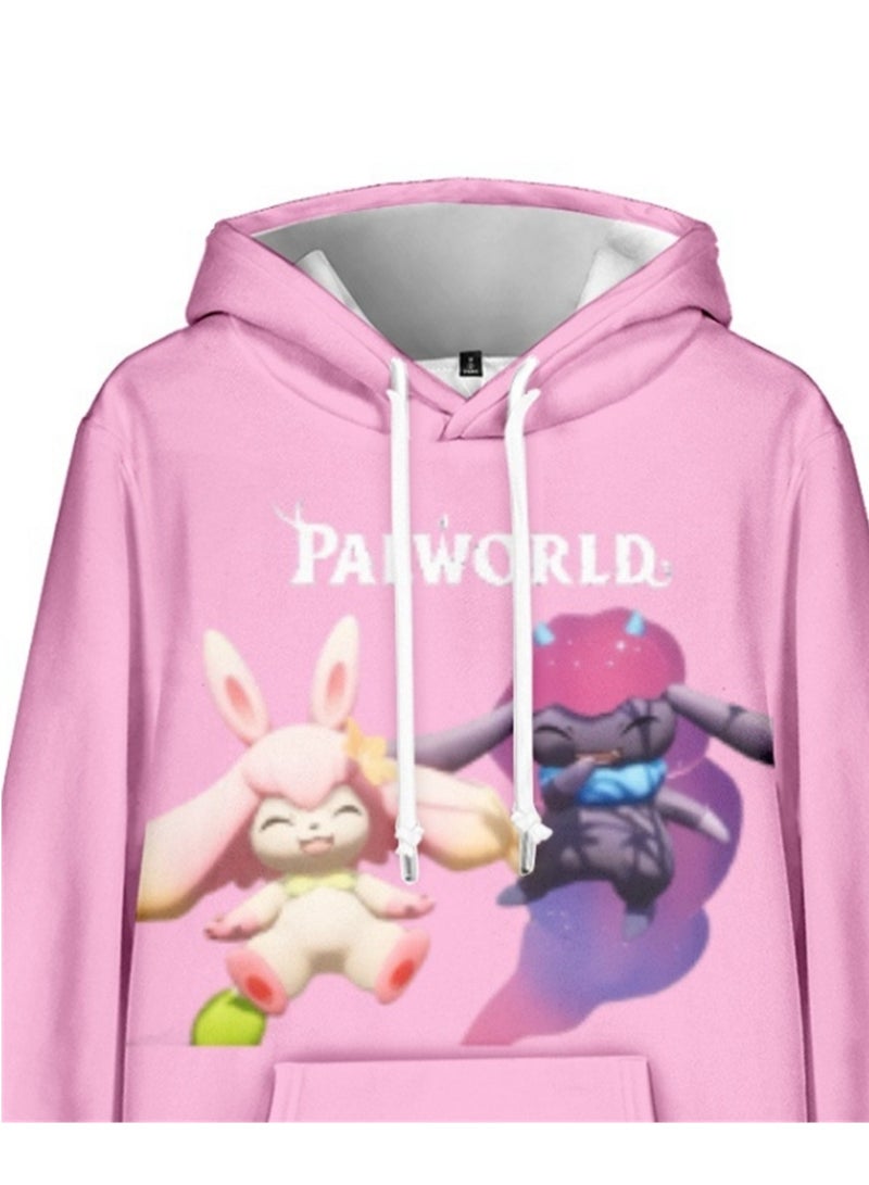 Palworld Phantom Beast Palu Animation Printed Hooded Sweatshirt for Adults and Children - Image 2