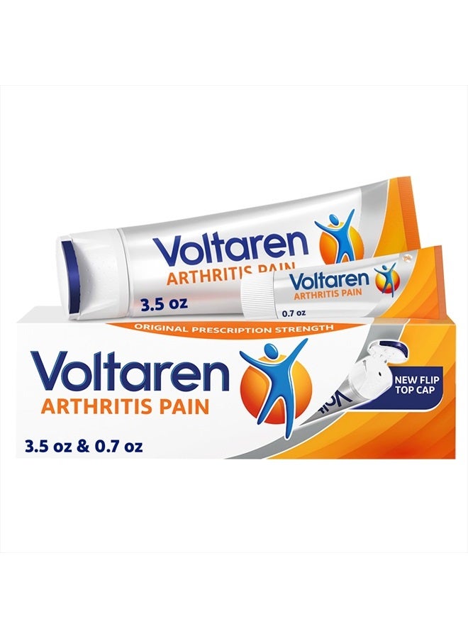 VOLTAREN جل آلام التهاب المفاصل لتخفيف آلام التهاب المفاصل القوي - غطاء سهل الفتح جديد - أنبوب 100 جرام وأنبوب بحجم السفر 20 جرام - Image 1