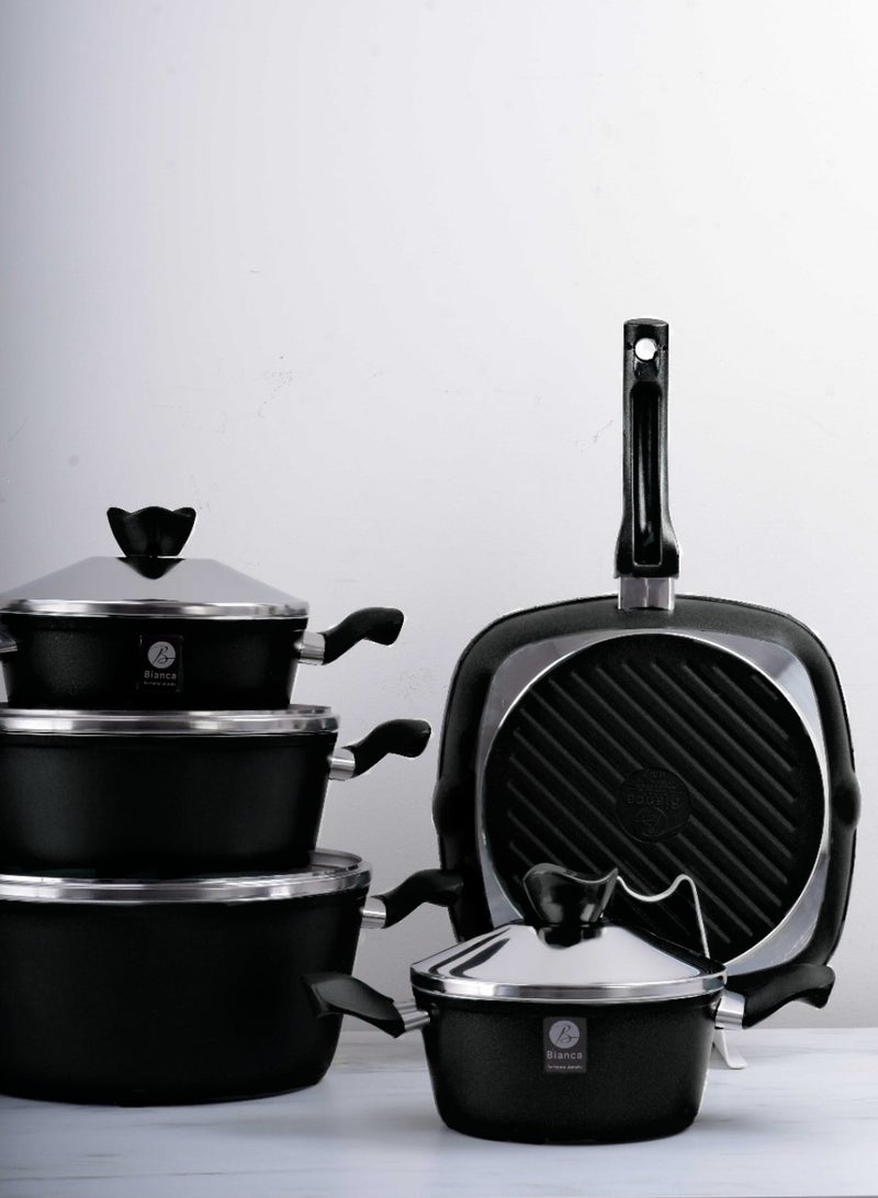 بيانكا طقم اوانى طهى جرانيت 9 قطع (جريل) - Image 1
