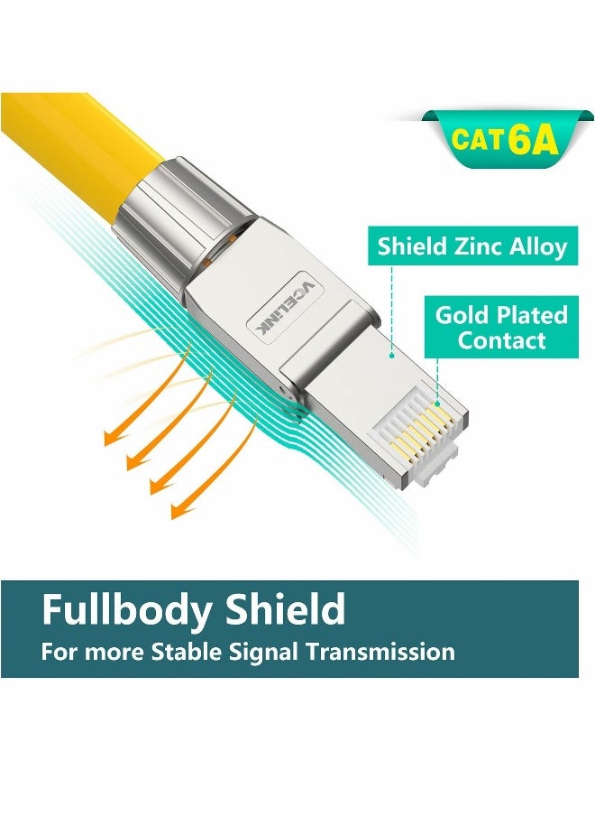 Generic RJ45 Cat6A Connectors, Tool-Free Reusable Shielded Ethernet Termination Plugs for 23AWG SFTP UTP Cable, 10G Easy Internet Plug, Fast Field Installation (4 Pack)  - Image 1