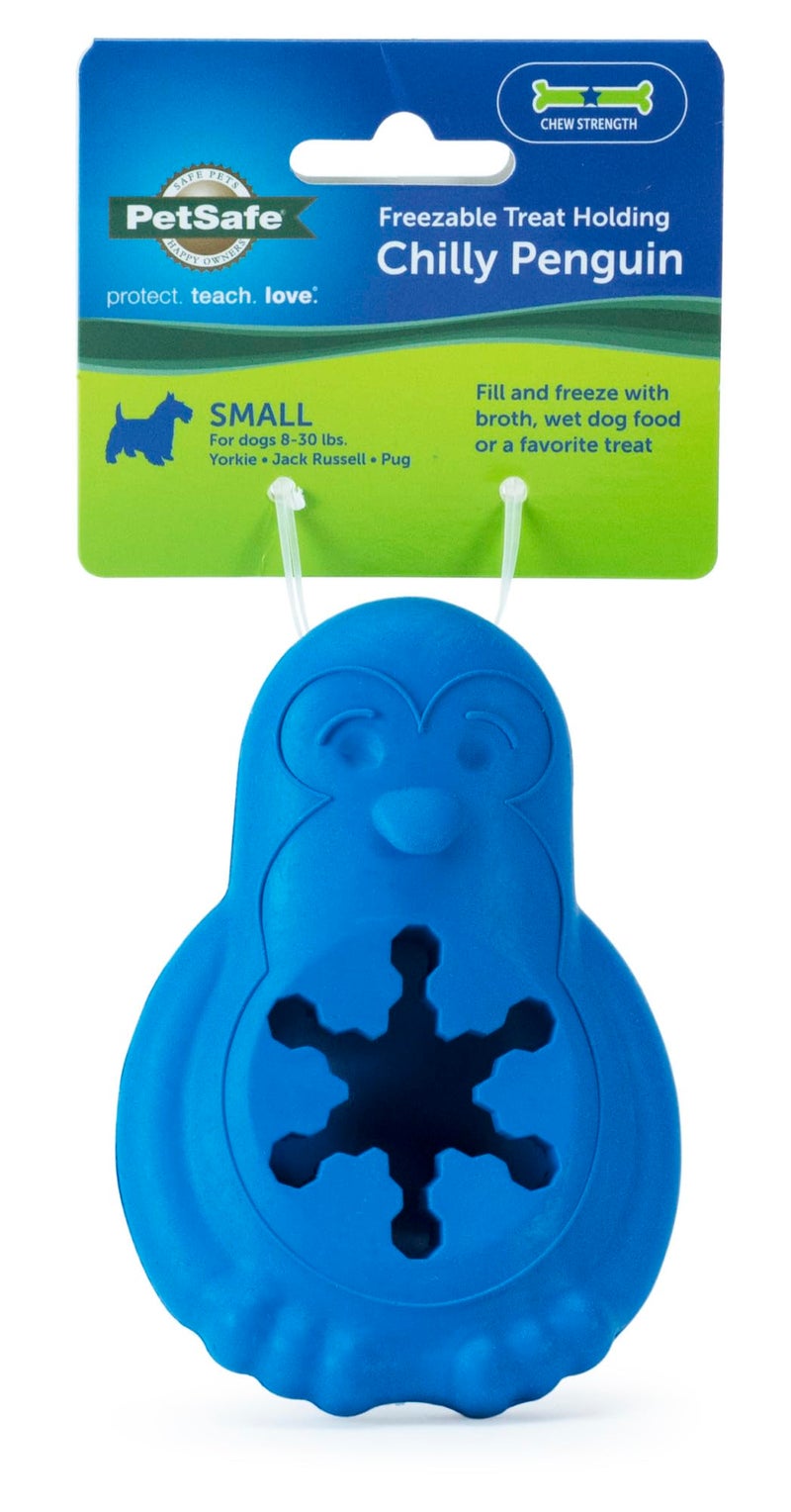 PetSafe Freezable Treat Holding Chilly Penguin - Durable, Vanilla-Scented, Rubber, Freezable Interactive Pet Puzzle for Boredom or Separation Anxiety - for Small Dogs - Image 1