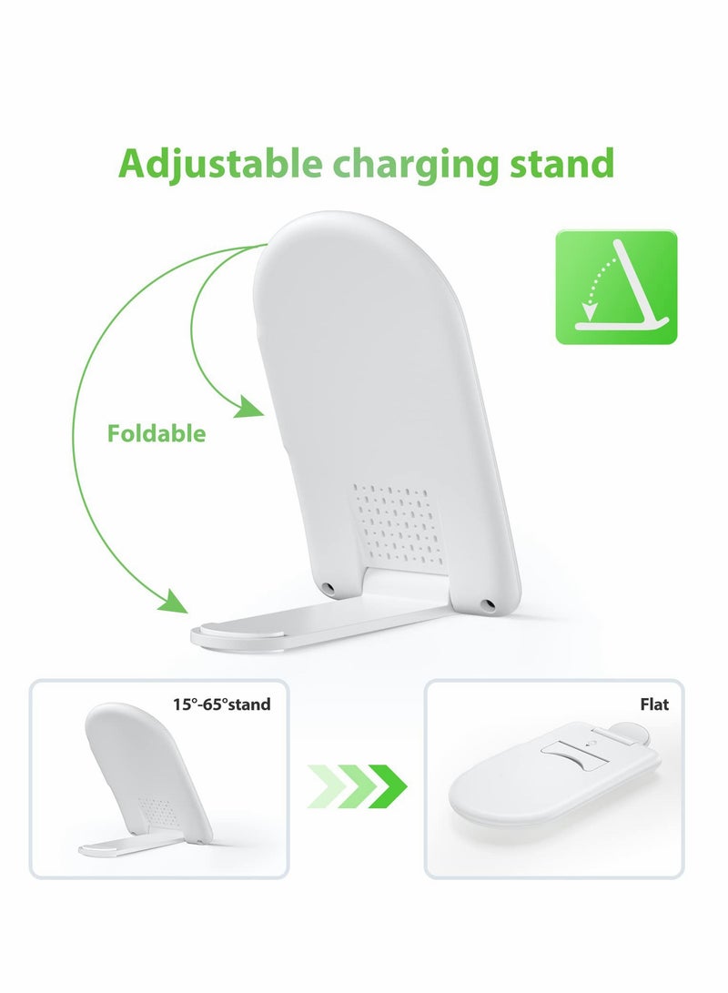 Excefore Wireless Charger 15W Fast Wireless Charging Stand Foldable Qi Charger for iPhone 14/14 Plus/14 Pro/14 Pro Max/13/13 Mini/13 Pro Max/SE 2022/12/11/X/8,Galaxy S22/S21/S20/S10(No AC Adapter) - Image 4