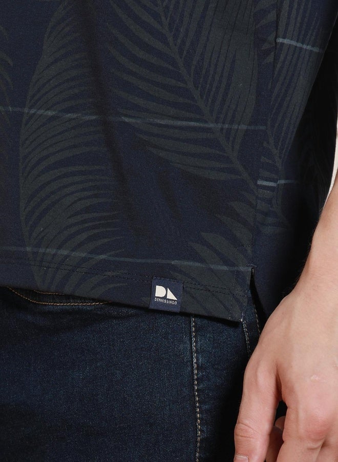 Dennis Lingo Regular Fit Navy Cotton-Poly Polo Neck T-Shirt - Image 2