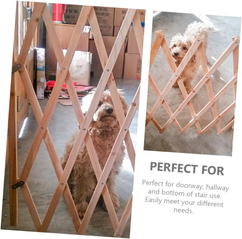 Pet Protector Dog Fence for Doorways Easy Install Wooden Barrier for Friendly - Image 2