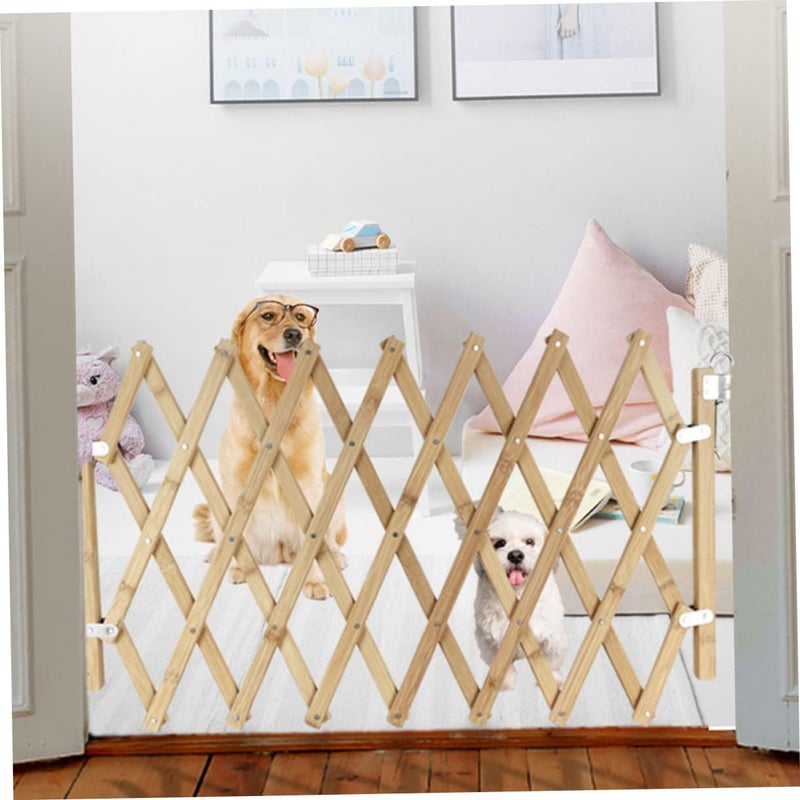Pet Protector Dog Fence for Doorways Easy Install Wooden Barrier for Friendly - Image 3