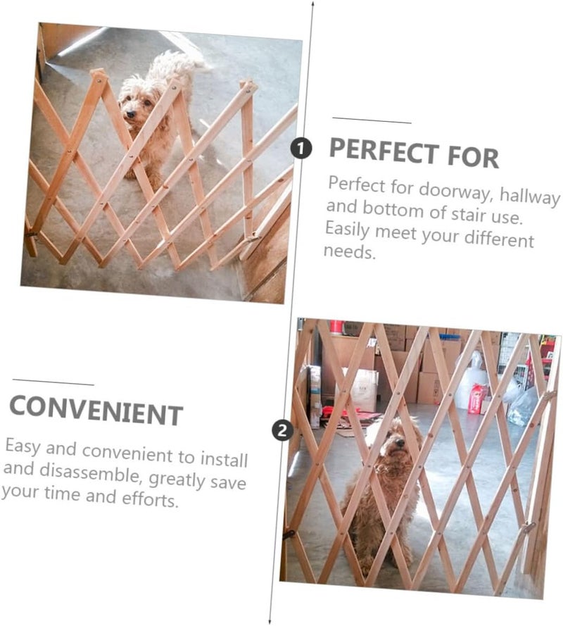 Pet Protector Dog Fence for Doorways Easy Install Wooden Barrier for Friendly - Image 5