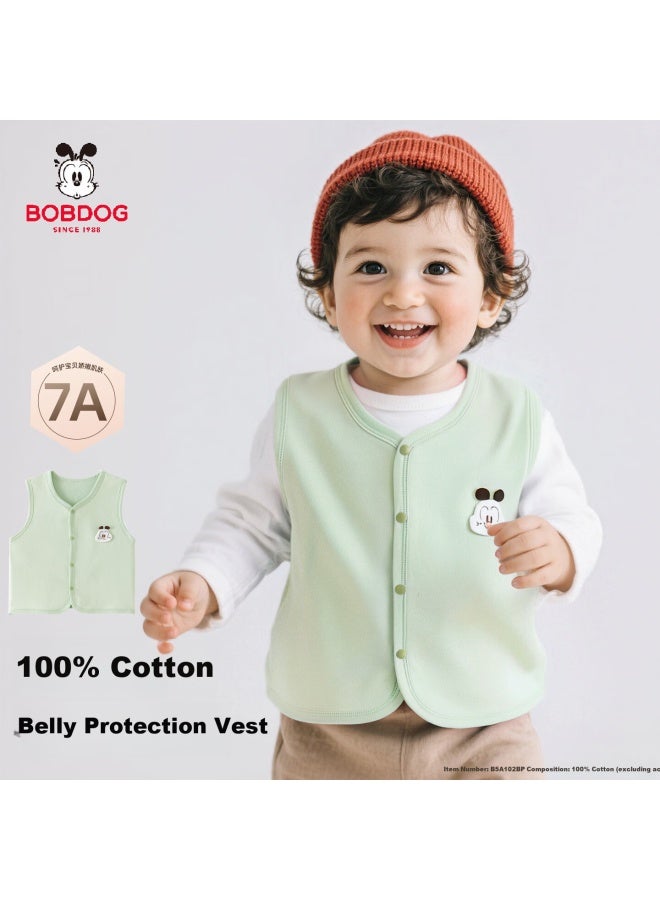 Babu Bean Bobdog Baby Vest Spring And Autumn Style, Pure Cotton Infant And Toddler Uni Baby Class A Warm Vest Top Children's Sleeveless Jacket For Fall And Winter - Image 1