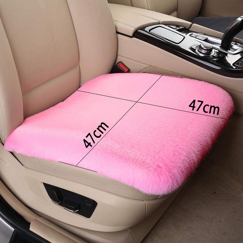 acdiac Winter Soft Warm Faux Rabbit Fur car seat Cushion,Universal fit Plush Front and Back Fuzzy car seat Pads Cushion Cover Protector - 1pcs (Front seat 1pcs,Black) - Image 5