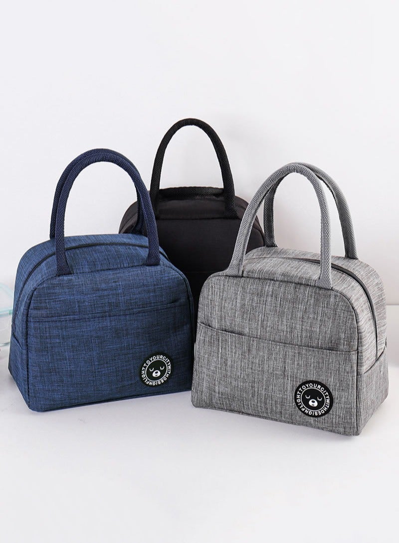 Manhua Portable waterproof thick lunch bag suitable for men and women, adult office portable bento bag - Image 2