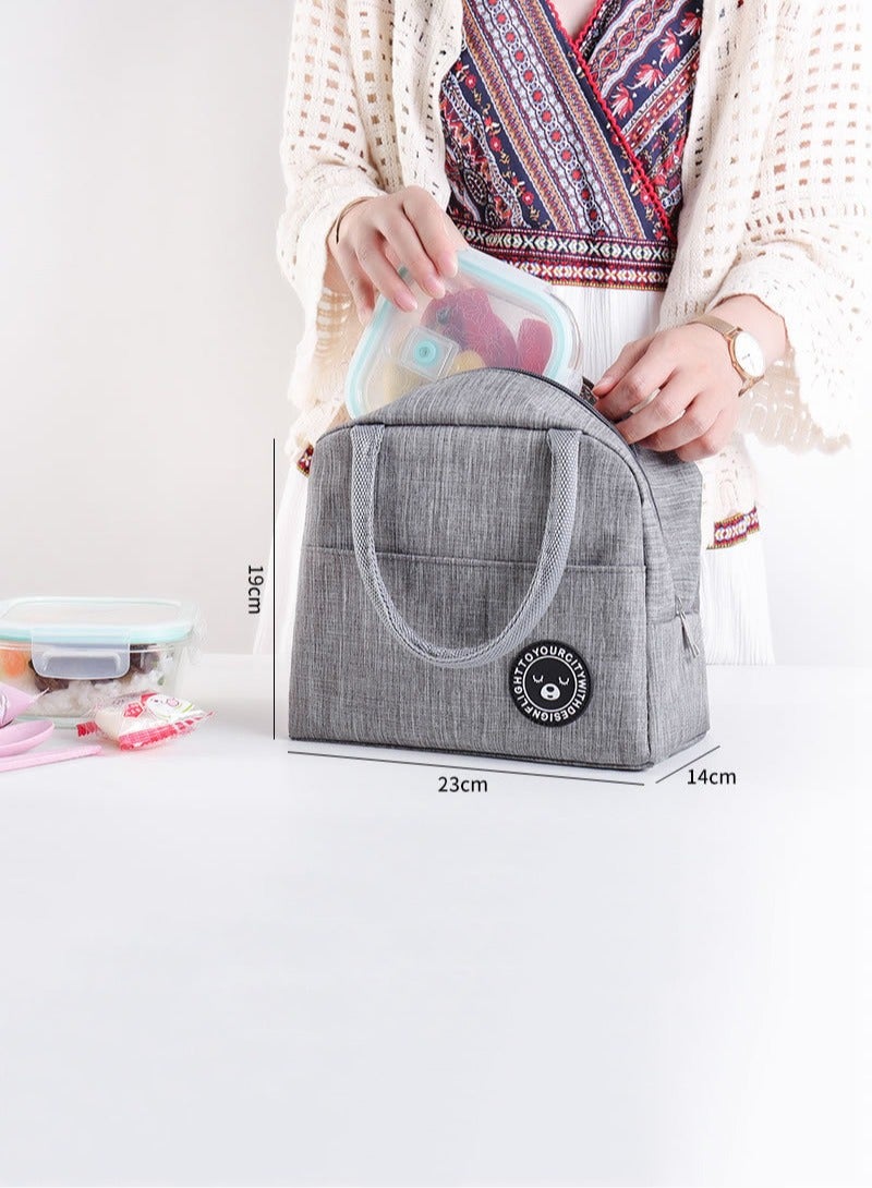 Manhua Portable waterproof thick lunch bag suitable for men and women, adult office portable bento bag - Image 4